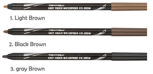 TONY MOLY EASY TOUCH WATERPROOF EYE BROW PENCIL   02- BLACK BROWN